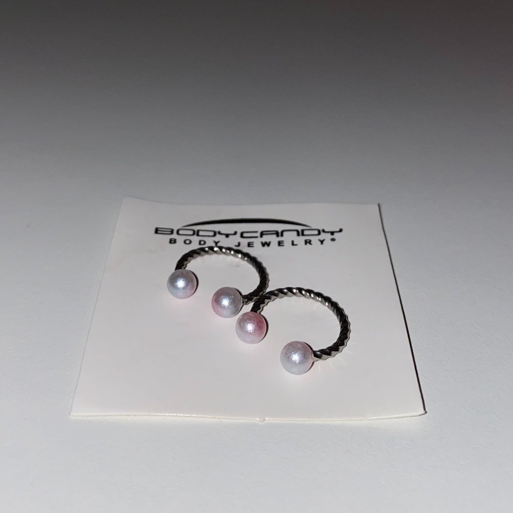 BodyCandy Pink Purple Twisted Horseshoe Set
